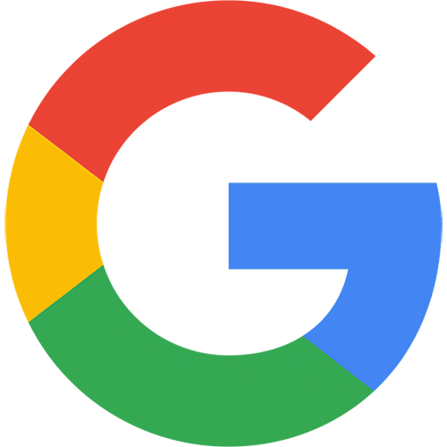 Colorful Google logo with overlapping blue, red, yellow, and green segments.